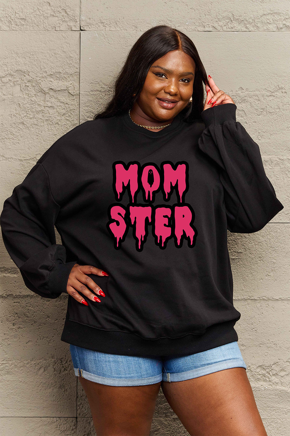 Plus Size MOM STER Graphic Sweatshirt