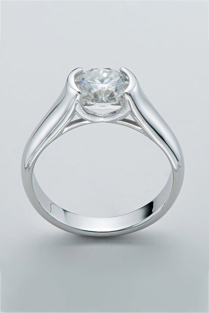 Looking Good 2 Carat Moissanite Platinum-Plated over Sterling SilverRing