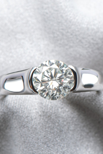 Looking Good 2 Carat Moissanite Platinum-Plated over Sterling SilverRing