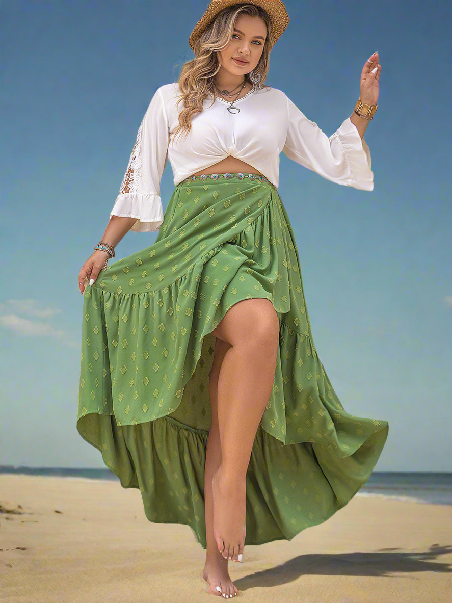 Plus Size High-Low Skirt