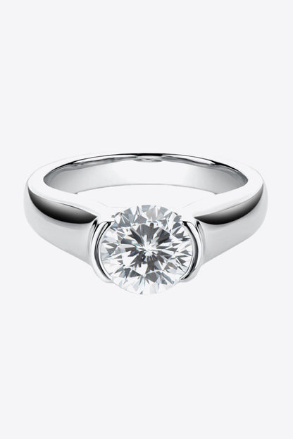 Looking Good 2 Carat Moissanite Platinum-Plated over Sterling SilverRing