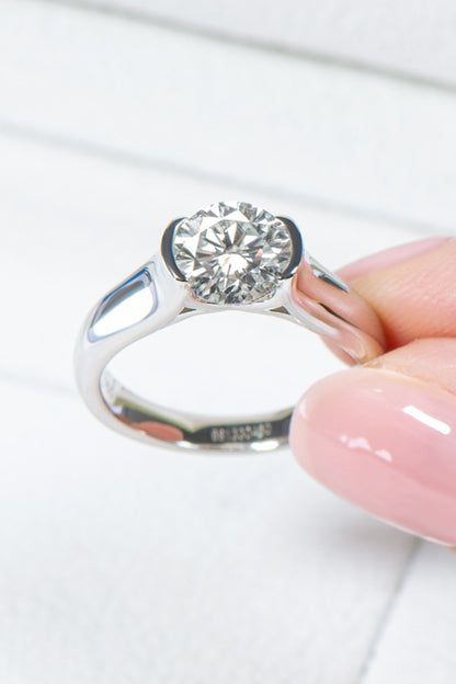 Looking Good 2 Carat Moissanite Platinum-Plated over Sterling SilverRing