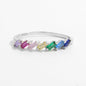 925 Sterling Silver Contrast Zircon Ring